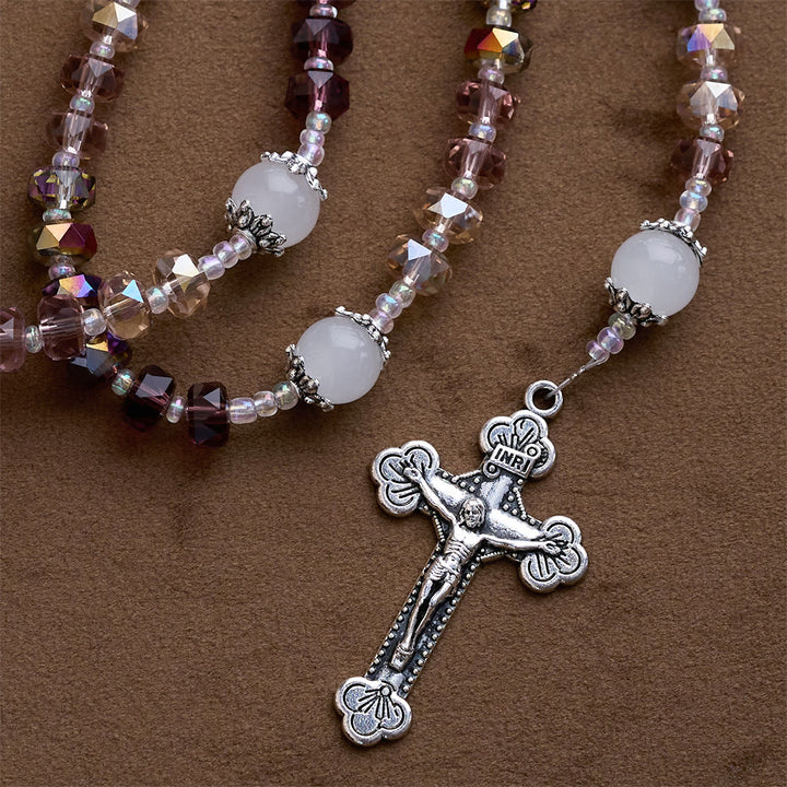 SolaceBeads Purple Tone Crystal Contemplation Rosary: A Faceted Refuge of Light - image 1