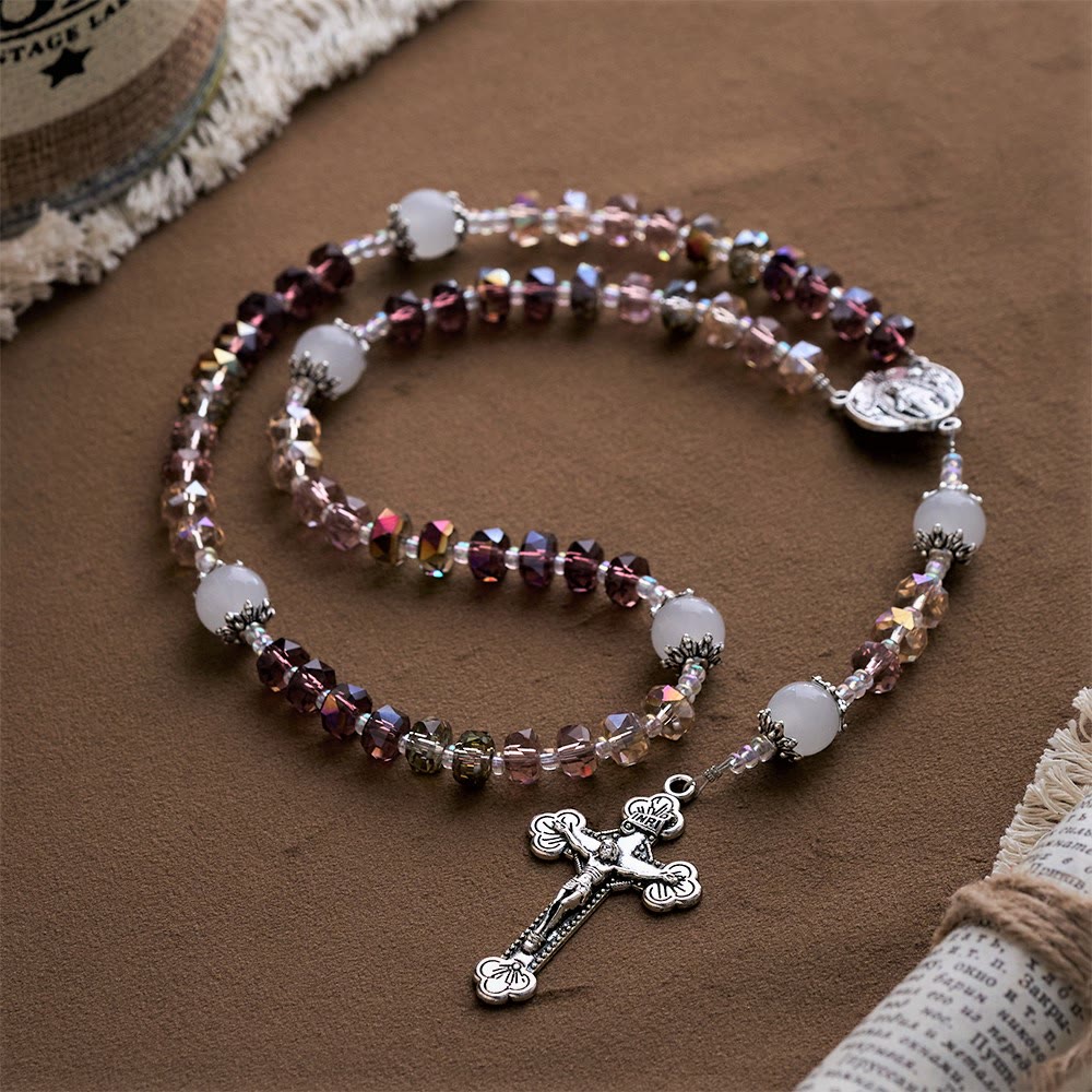 SolaceBeads Purple Tone Crystal Contemplation Rosary: A Faceted Refuge of Light - Purple - image 0
