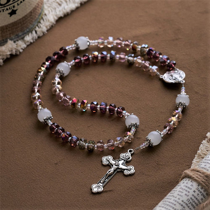 SolaceBeads Purple Tone Crystal Contemplation Rosary: A Faceted Refuge of Light - Purple - image 0