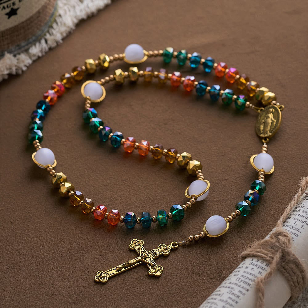SolaceBeads Mystical Rose Tone Rosary: A Prismatic Tapestry of Grace - Multicolor - image 0