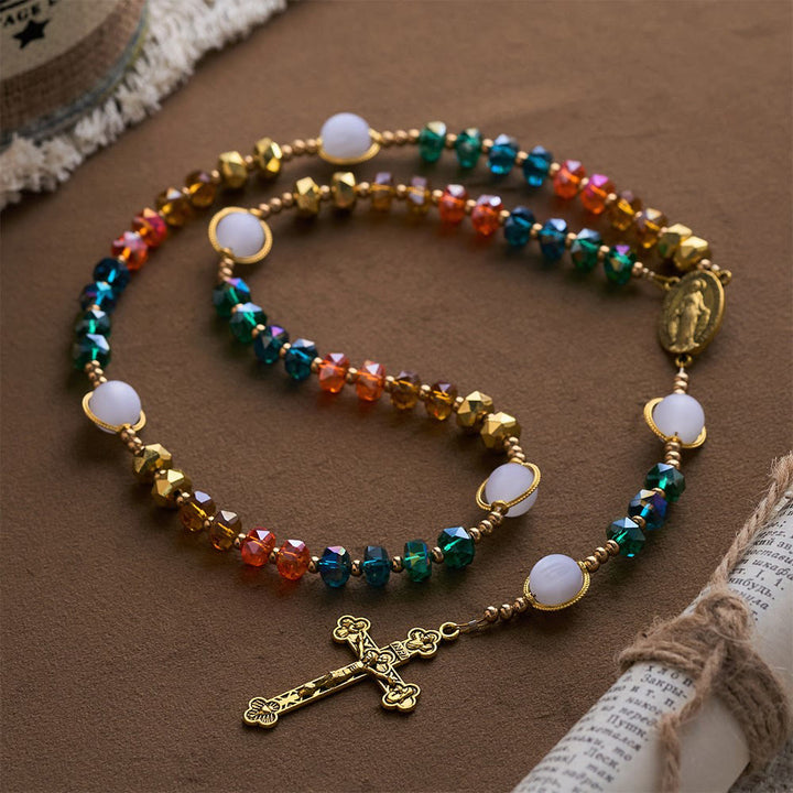 SolaceBeads Mystical Rose Tone Rosary: A Prismatic Tapestry of Grace - Multicolor - image 0