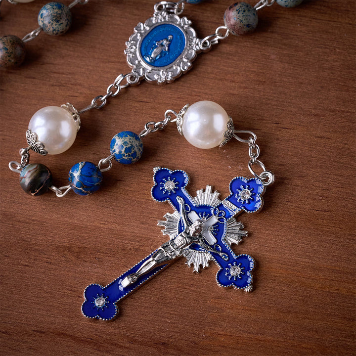 SolaceBeads Royal Blue Imperial Jasper Rosary: A Deep Anchor for the Soul - image 2