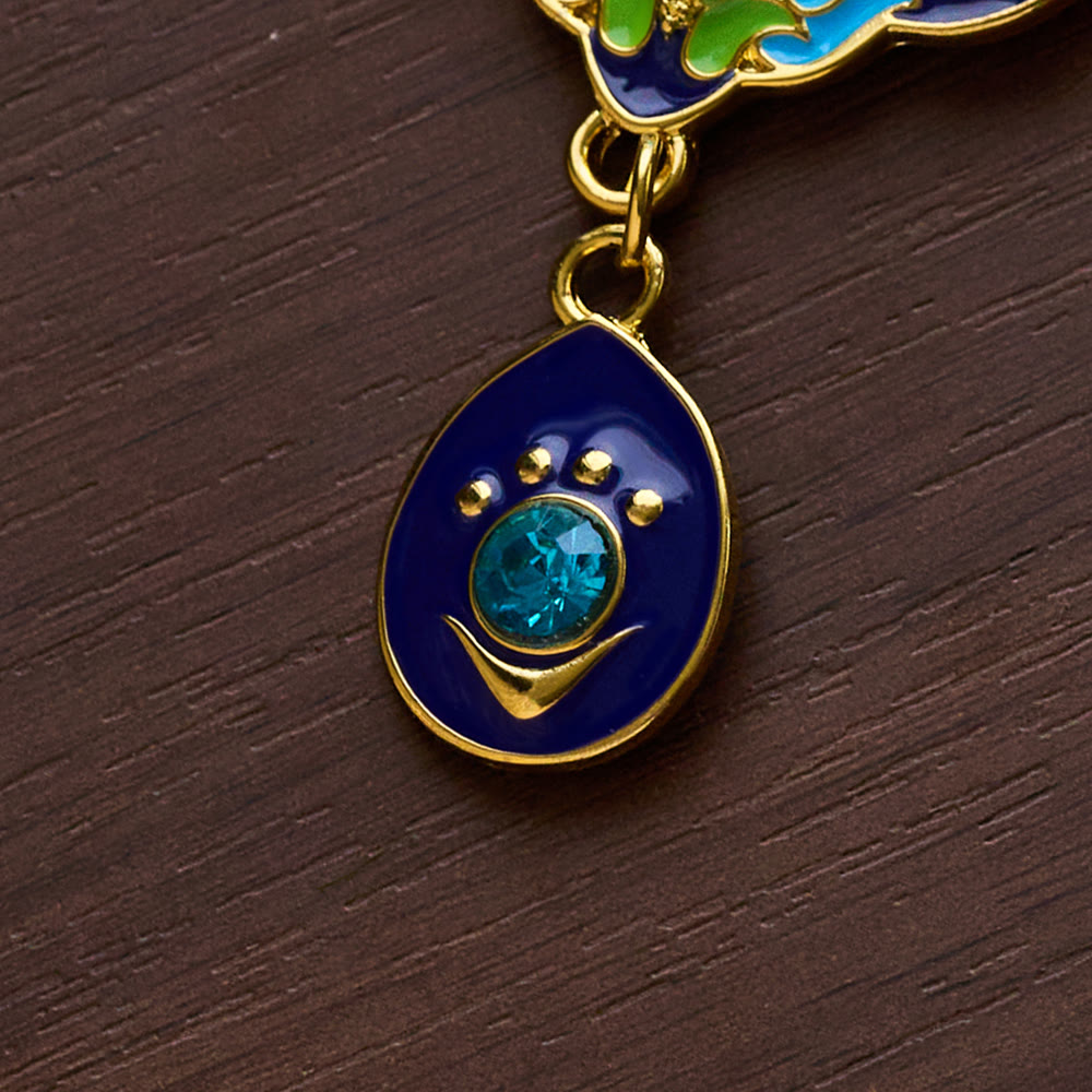 SolaceBeads Blue Vintage Pectoral Cross Gemstone Set Pendant Necklace  - image 5