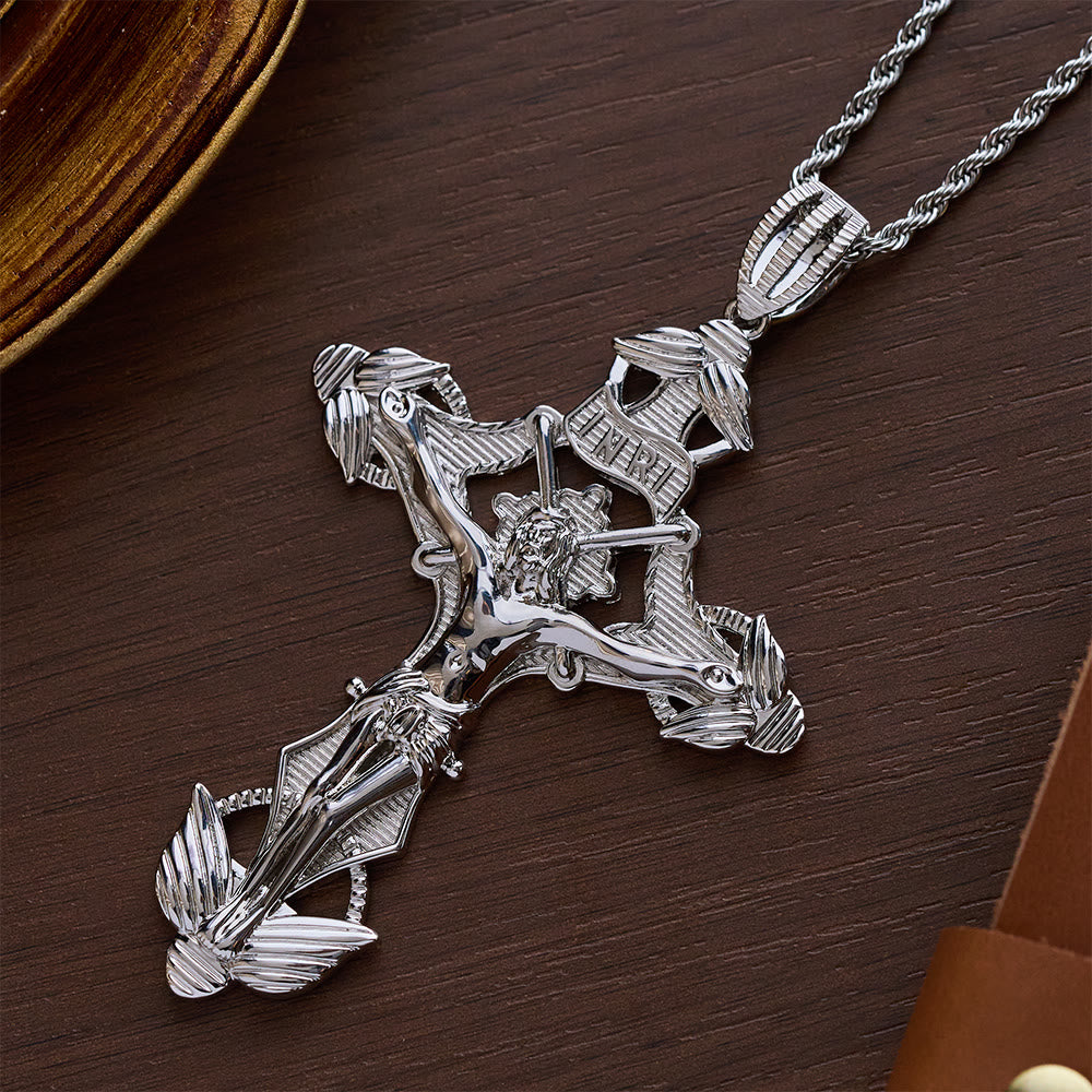 SolaceBeads Golden/Silver Exquisite Details Crucifix Pendant Necklace - image 6