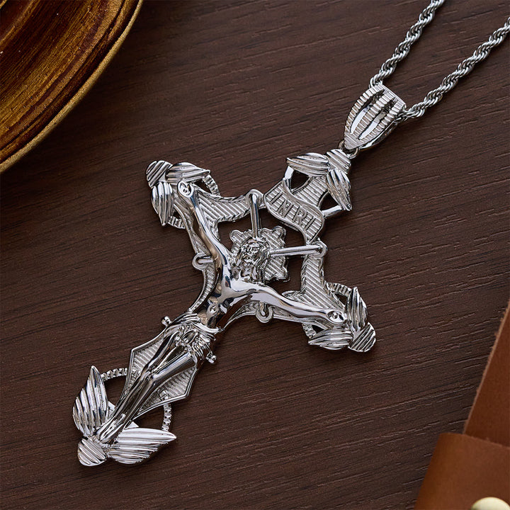 SolaceBeads Golden/Silver Exquisite Details Crucifix Pendant Necklace - image 6