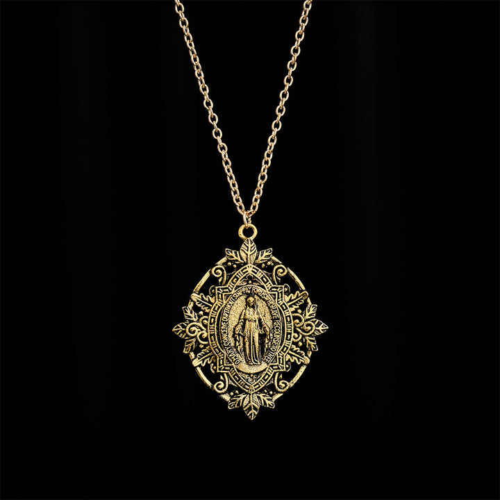 SolaceBeads Golden/Silver Retro &amp; Exquisite Miraculous Medal Our Lady Pendant Necklace - image 3