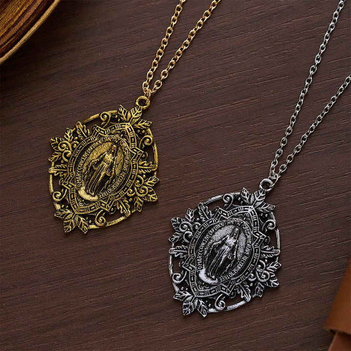 SolaceBeads Golden/Silver Retro &amp; Exquisite Miraculous Medal Our Lady Pendant Necklace - image 1