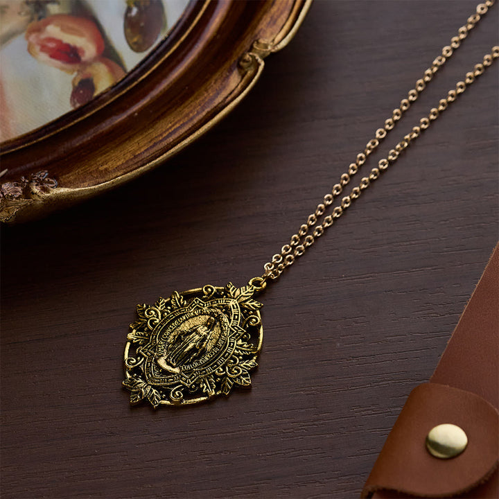 SolaceBeads Golden/Silver Retro &amp; Exquisite Miraculous Medal Our Lady Pendant Necklace - image 10