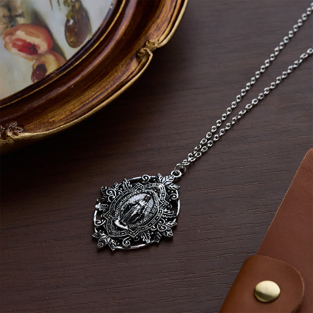 SolaceBeads Golden/Silver Retro &amp; Exquisite Miraculous Medal Our Lady Pendant Necklace - image 11
