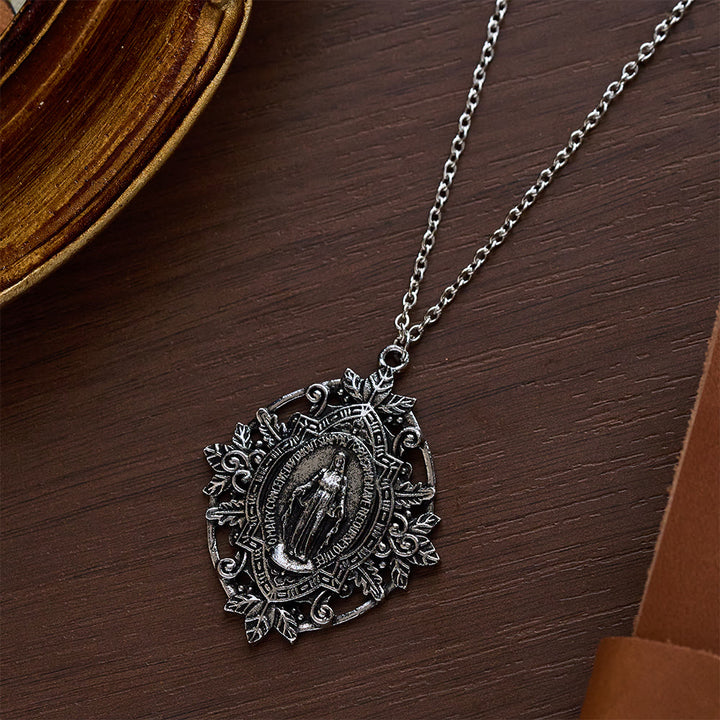 SolaceBeads Golden/Silver Retro &amp; Exquisite Miraculous Medal Our Lady Pendant Necklace - image 8