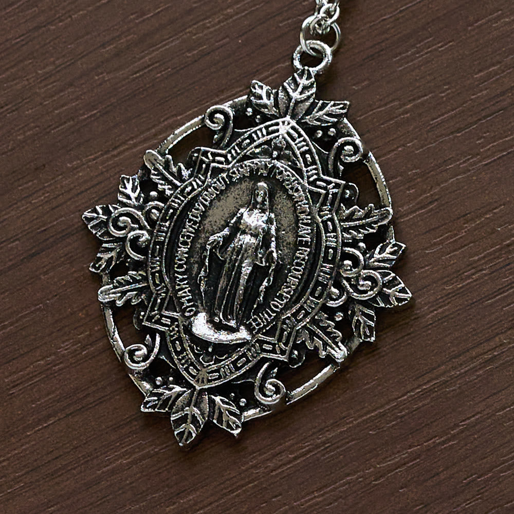 SolaceBeads Golden/Silver Retro &amp; Exquisite Miraculous Medal Our Lady Pendant Necklace - image 9