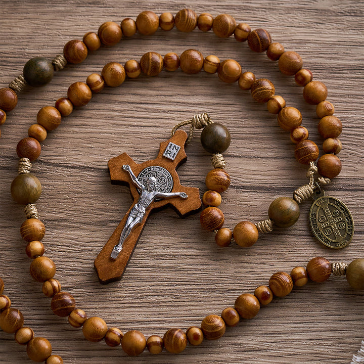SolaceBeads Woodland Grace Rosary: Made with Sandalwood &amp; Verawood &amp; Pine - image 3