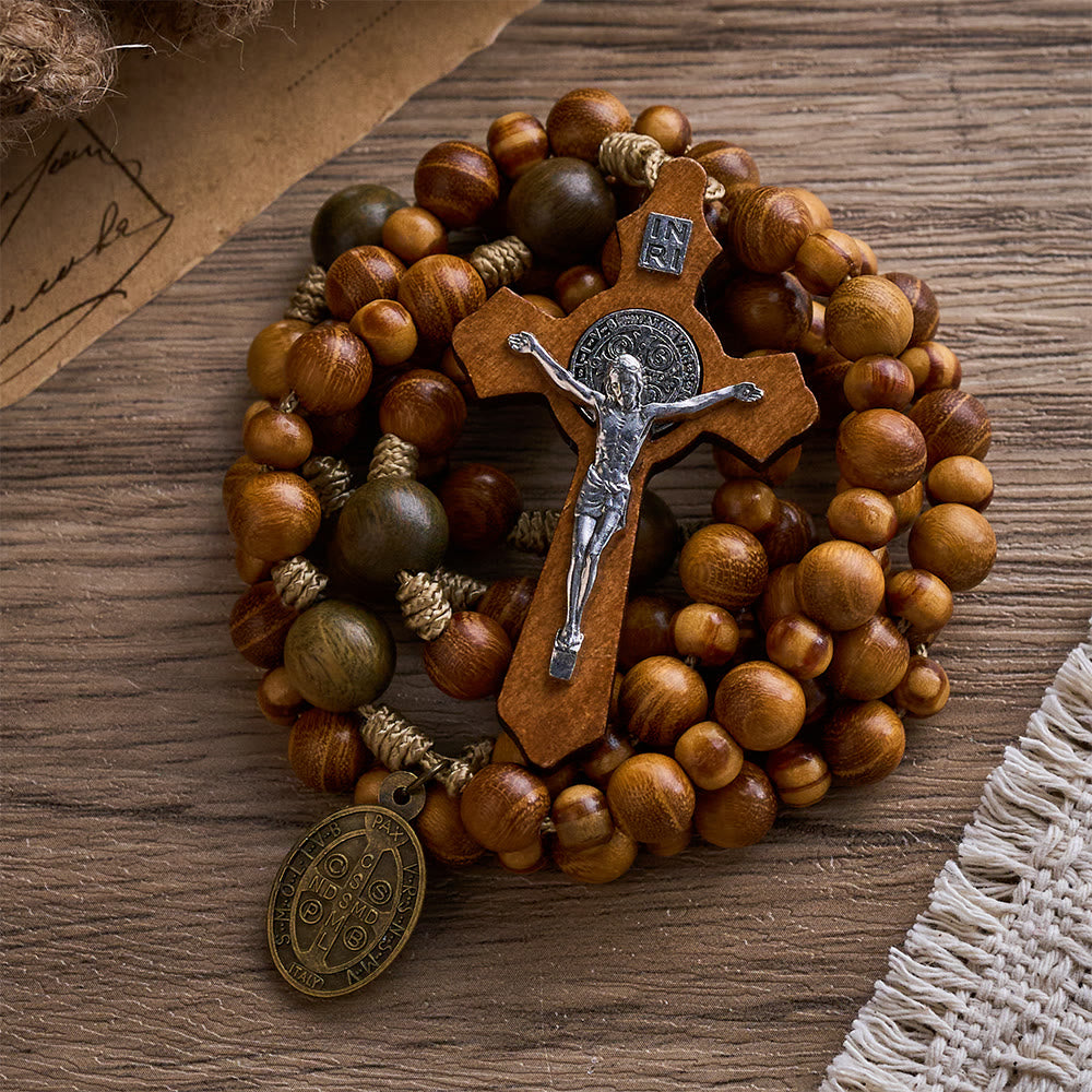 SolaceBeads Woodland Grace Rosary: Made with Sandalwood &amp; Verawood &amp; Pine - image 2