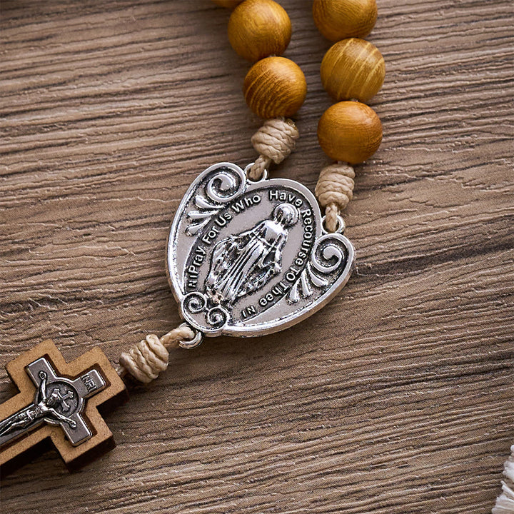 SolaceBeads Yellow Sandalwood Wilderness Cross Rosary: Faith in its Purest Form - image 7