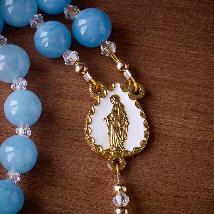 SolaceBeads Serene Waters Aquamarine Beads Rosary - image 5