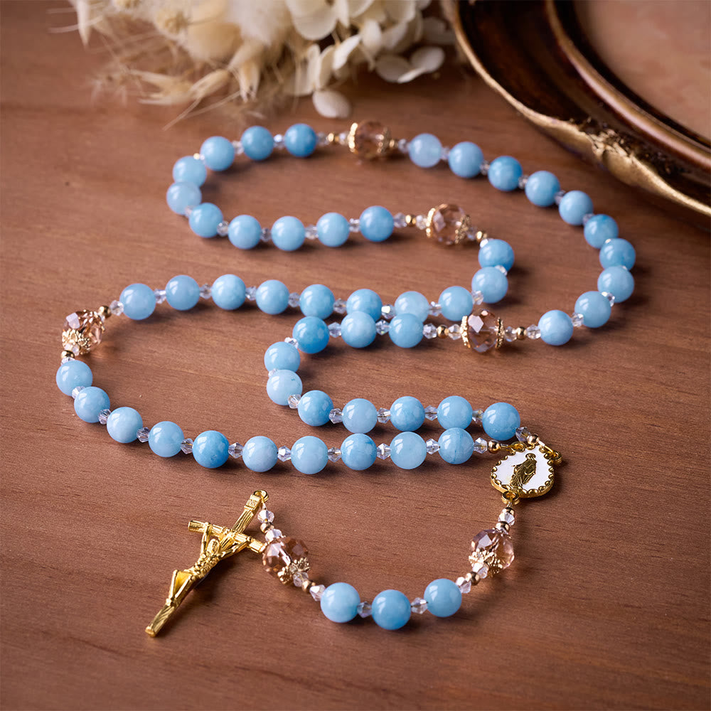 SolaceBeads Serene Waters Aquamarine Beads Rosary - image 7