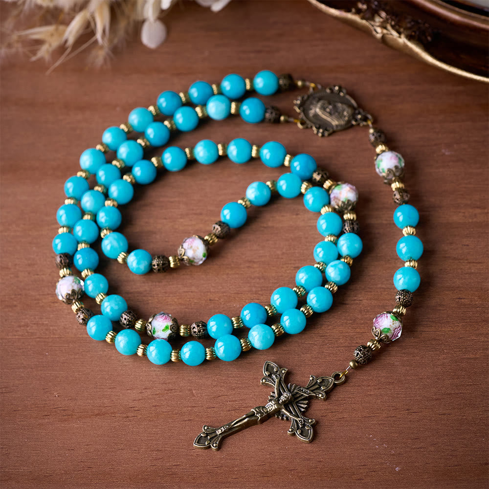 SolaceBeads The River of Hope Rosary: Rooted in Courage--Made with Amazonite Beads - Amazonite - image 0