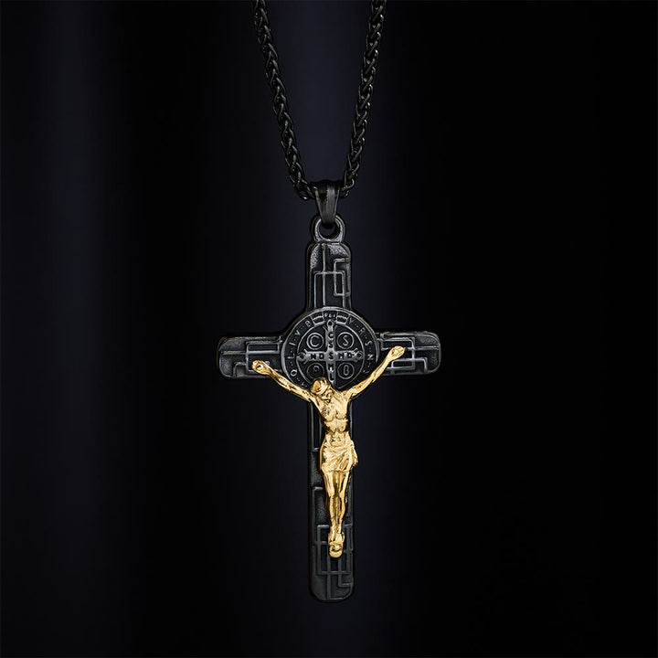 SolaceBeads 3 Color Classic St. Benedict Crucifix Heavy Industry Pendant Necklace - image 5