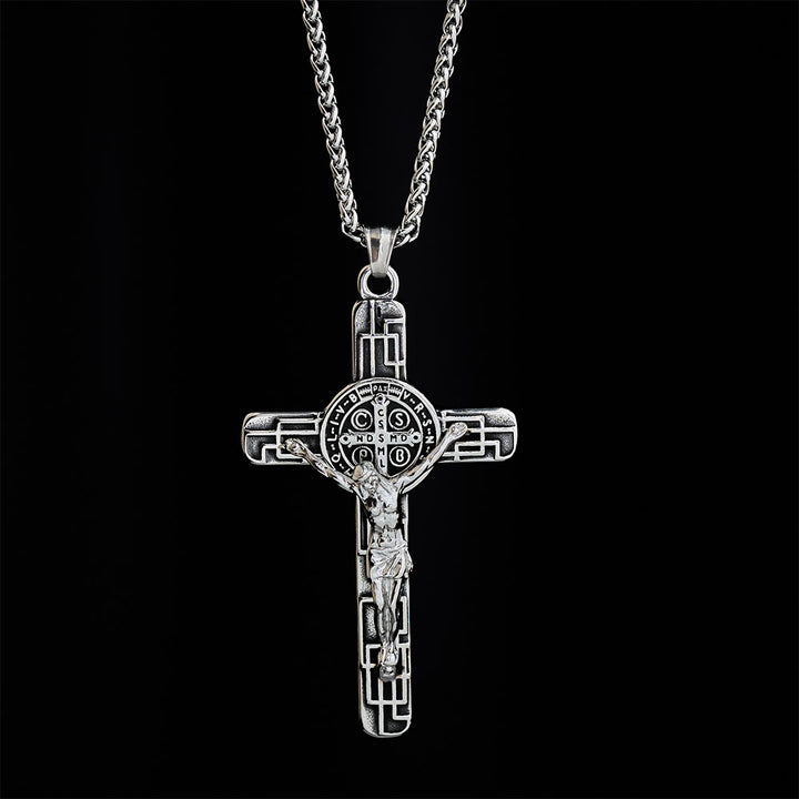 SolaceBeads 3 Color Classic St. Benedict Crucifix Heavy Industry Pendant Necklace - image 6