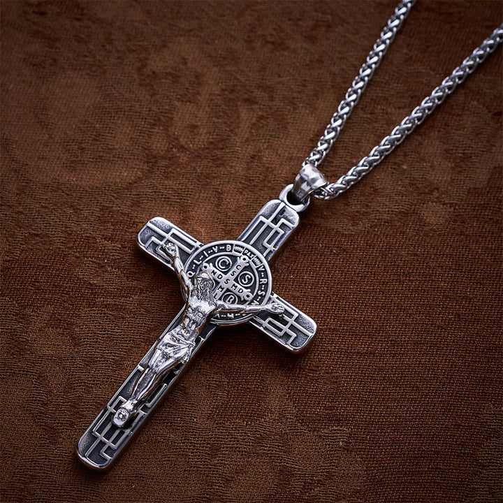 SolaceBeads 3 Color Classic St. Benedict Crucifix Heavy Industry Pendant Necklace - image 9