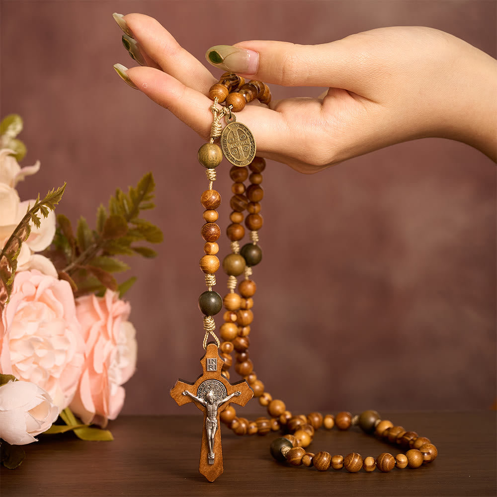 SolaceBeads Woodland Grace Rosary: Made with Sandalwood &amp; Verawood &amp; Pine - image 1