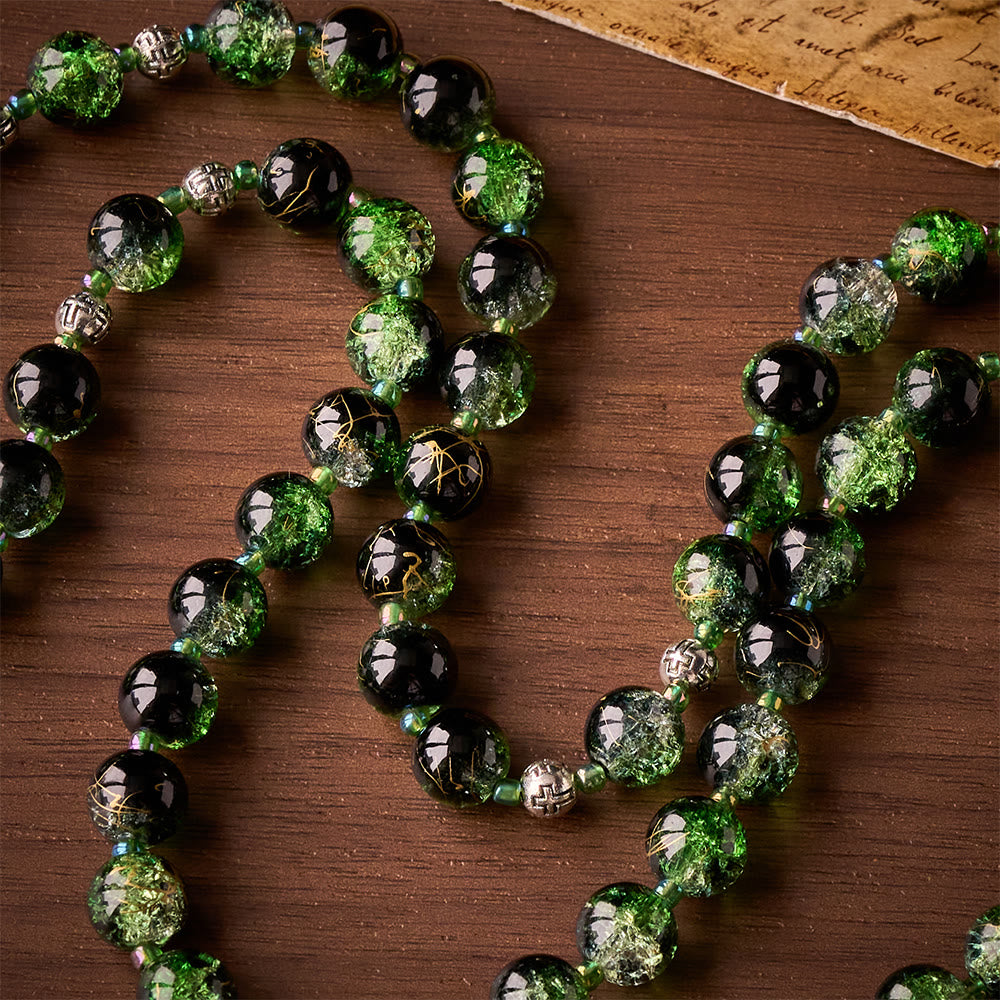 SolaceBeads Emerald Green &amp; Black Glass Rosary – Handcrafted Prayer Beads for Faith &amp; Protection - image 7