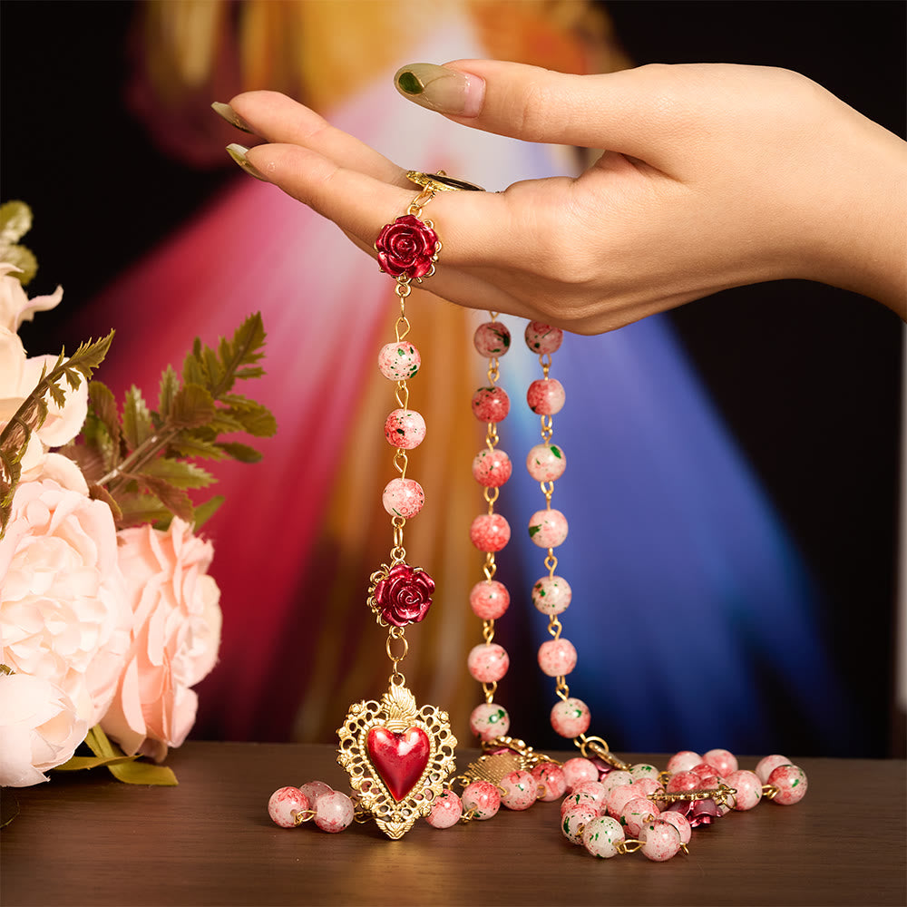 SolaceBeads Watercolor Beads Artistic Rosary – Handcrafted Beads for Light &amp; Spiritual Comfort - image 2