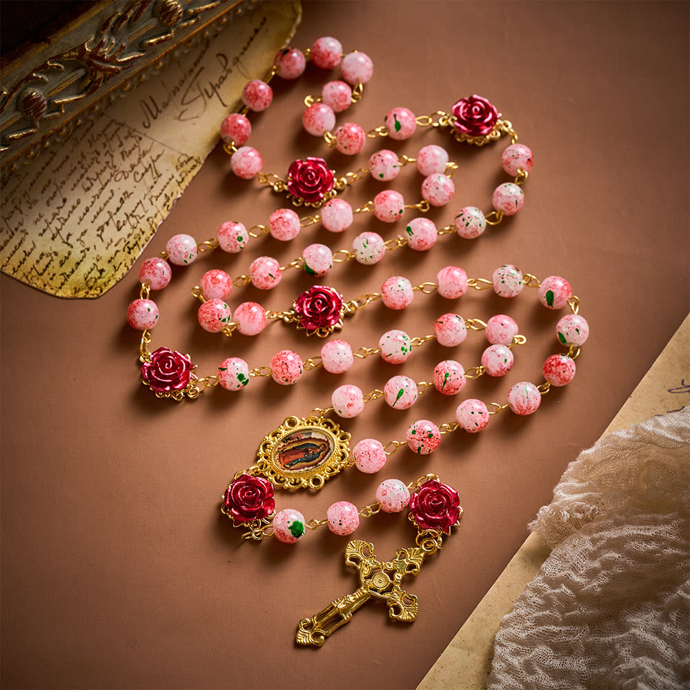 SolaceBeads Watercolor Beads Artistic Rosary – Handcrafted Beads for Light &amp; Spiritual Comfort - Crucifix - image 1