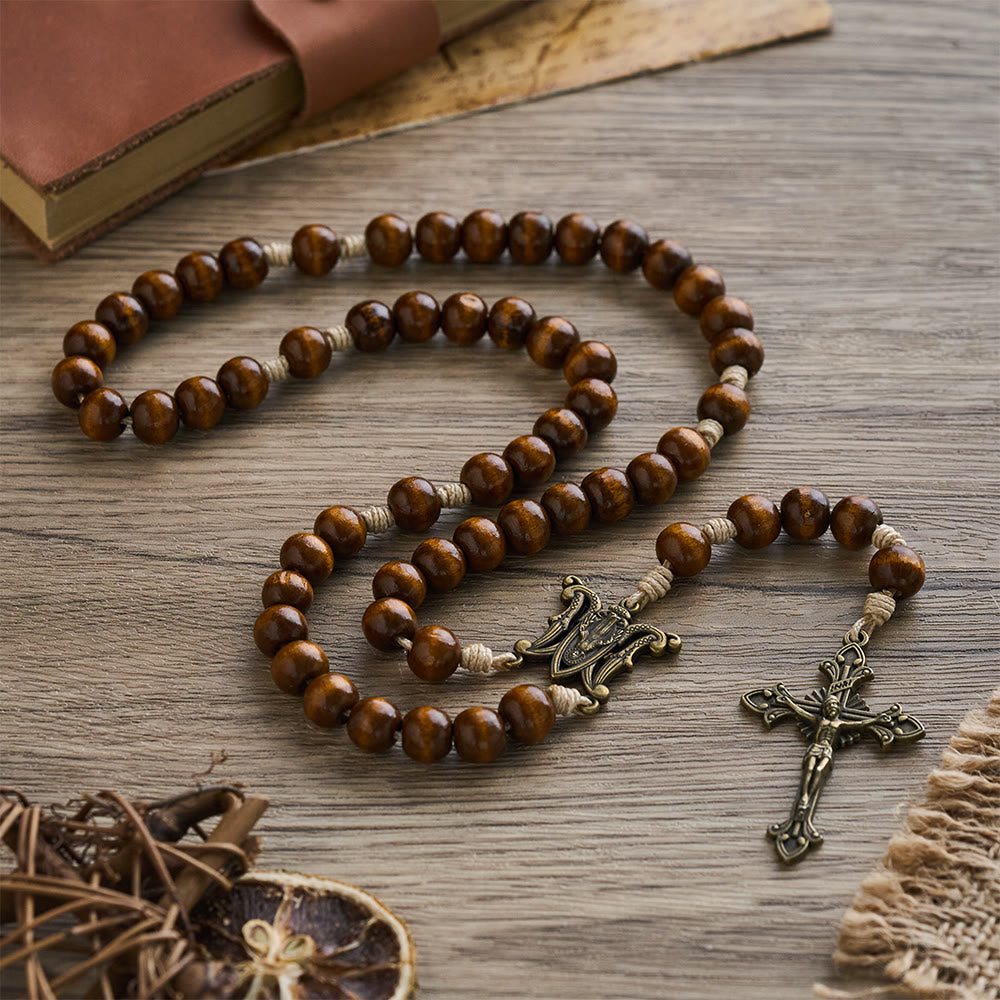 SolaceBeads Brown Pine Wood Beads Handmade Rosary: Anchored in Peace and Devotion - image 10