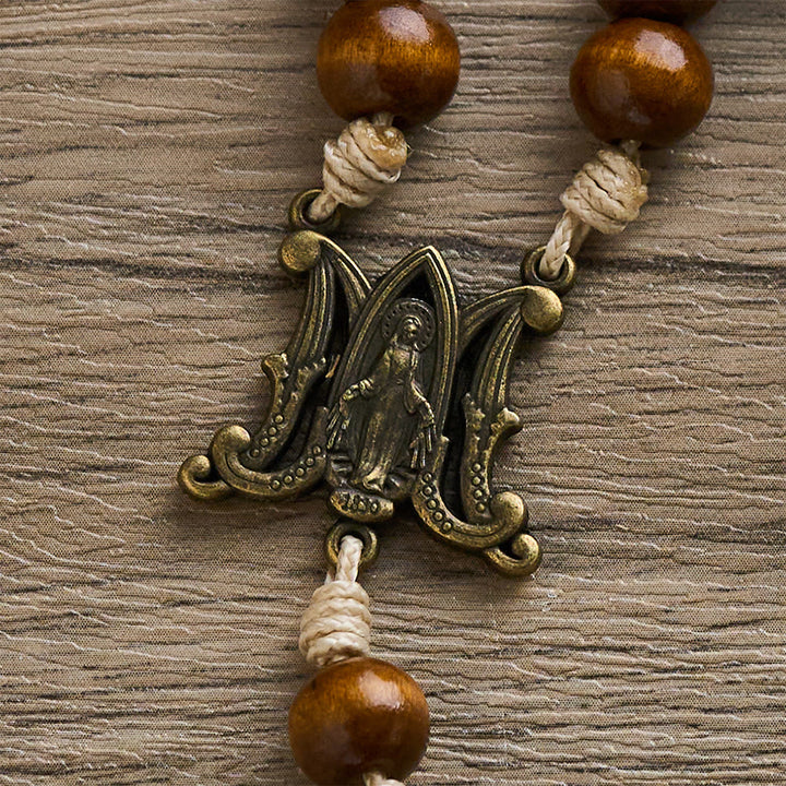 SolaceBeads Brown Pine Wood Beads Handmade Rosary: Anchored in Peace and Devotion - image 5