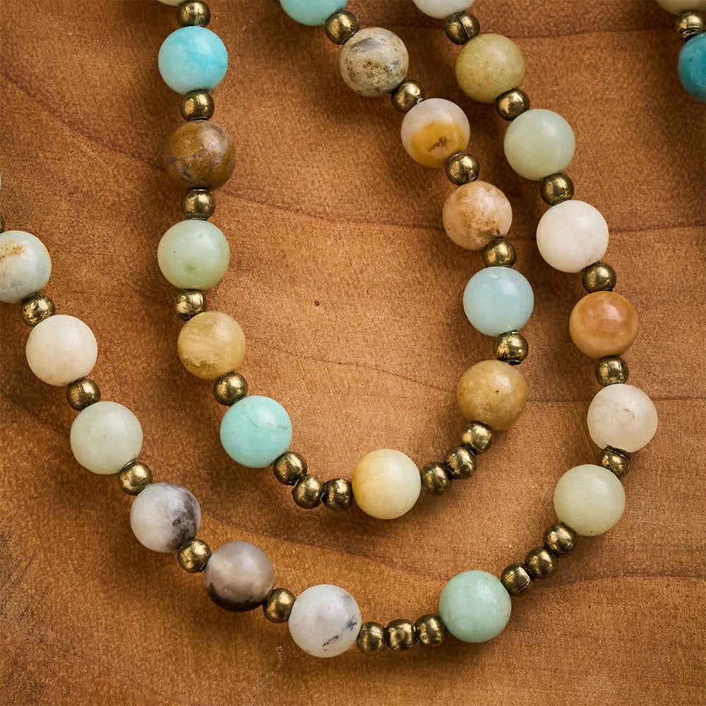 SolaceBeads Vintage Amazonite Rosary Bracelet with Bronze Accents: Portable Peace - image 3
