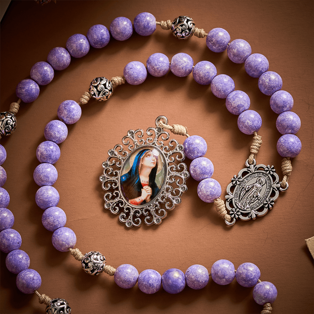 Solacebeads Seven Sorrows Handmade With Lavender Beadschaplet: Compassion In Purple - image 2
