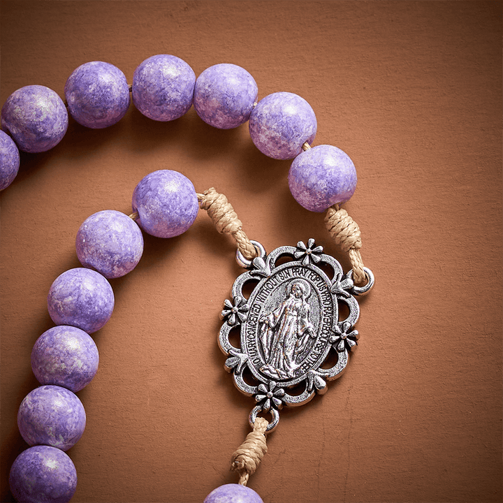 Solacebeads Seven Sorrows Handmade With Lavender Beadschaplet: Compassion In Purple - image 5