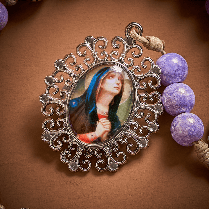 Solacebeads Seven Sorrows Handmade With Lavender Beadschaplet: Compassion In Purple - image 4