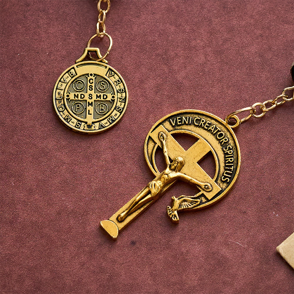 SolaceBeads Black Cloisonné St. Benedict Rosary Chaplet: Shield of Protection - image 2