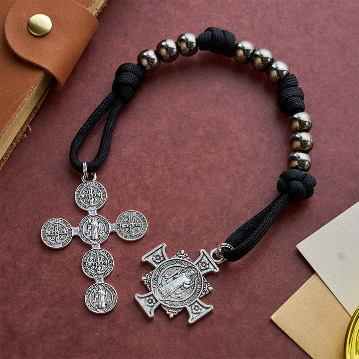 Solacebead Silver St. Benedict Rosary Chaplet With Medel &amp; Cross: A Symbol Of Strength - image 5