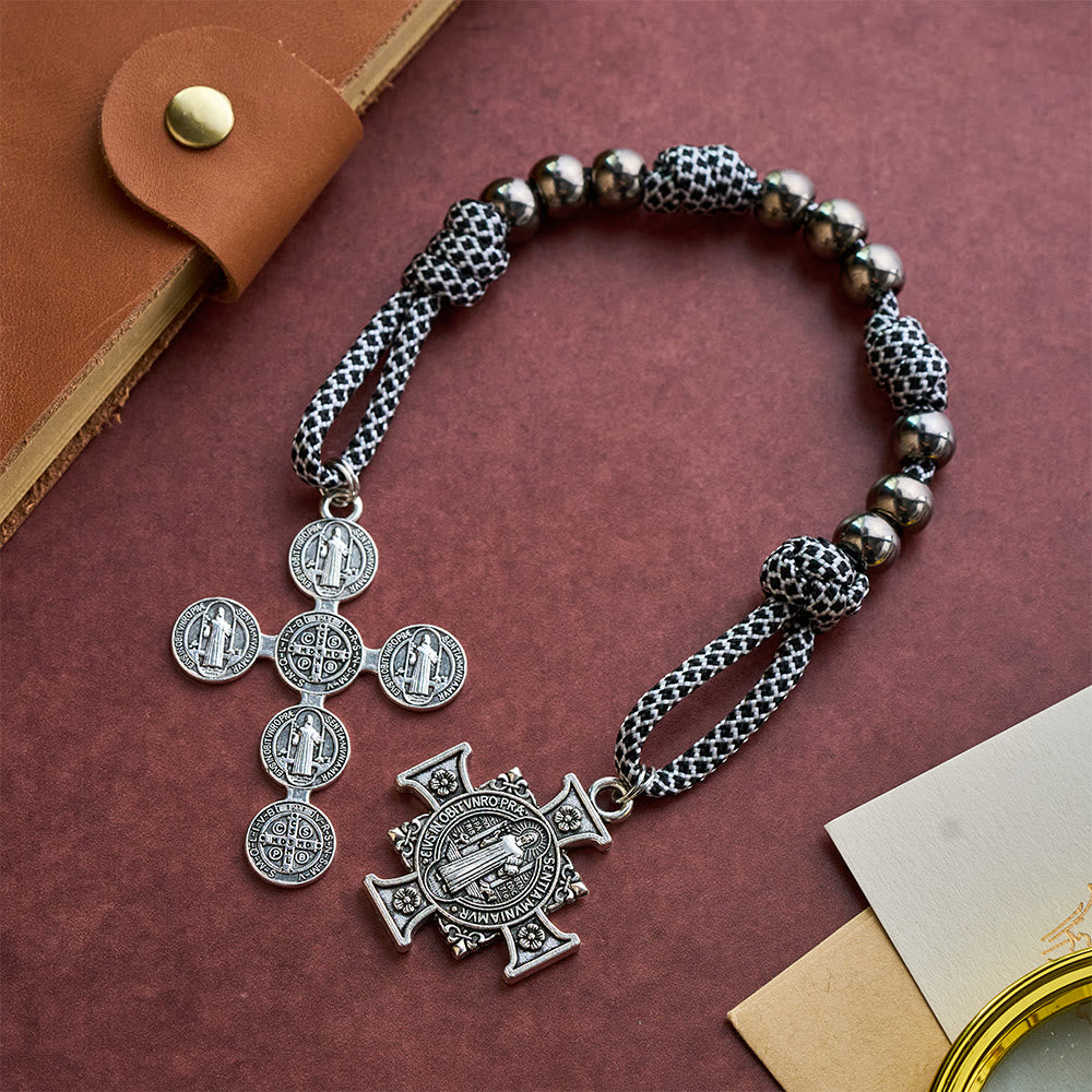 SolaceBeads St. Benedict Metal Beads Rosary Chaplet: Faith in Every Knot - With Medel &amp; Cross - image 5