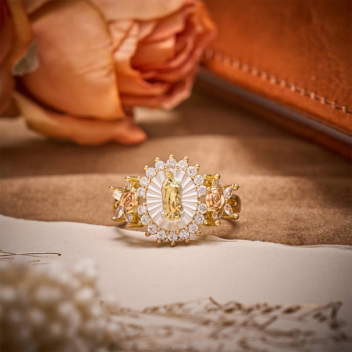 SolaceBeads Guadalupe Rose Rhinestone Ring: Sparkling Light in Bloom - image 4