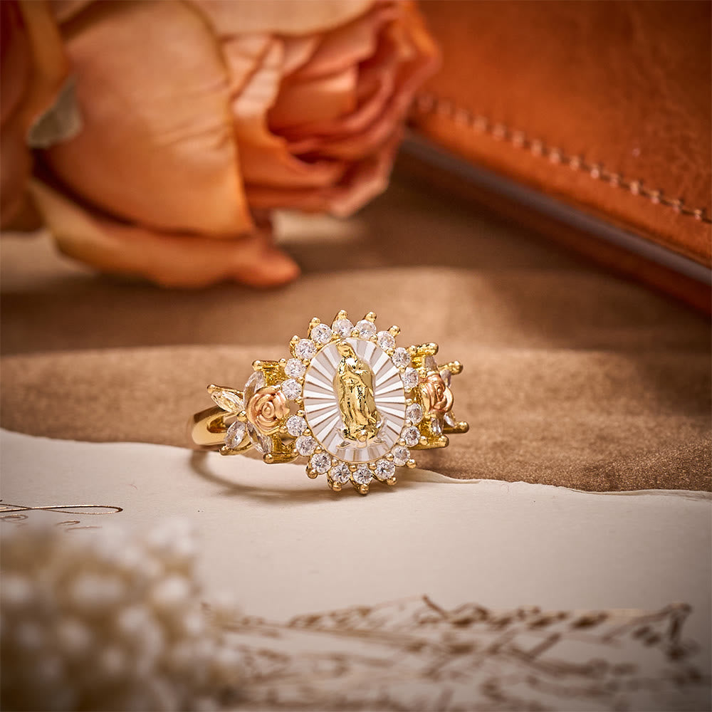 SolaceBeads Guadalupe Rose Rhinestone Ring: Sparkling Light in Bloom - image 3