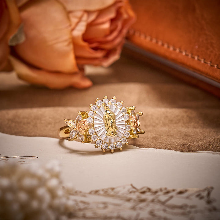 SolaceBeads Guadalupe Rose Rhinestone Ring: Sparkling Light in Bloom - image 3