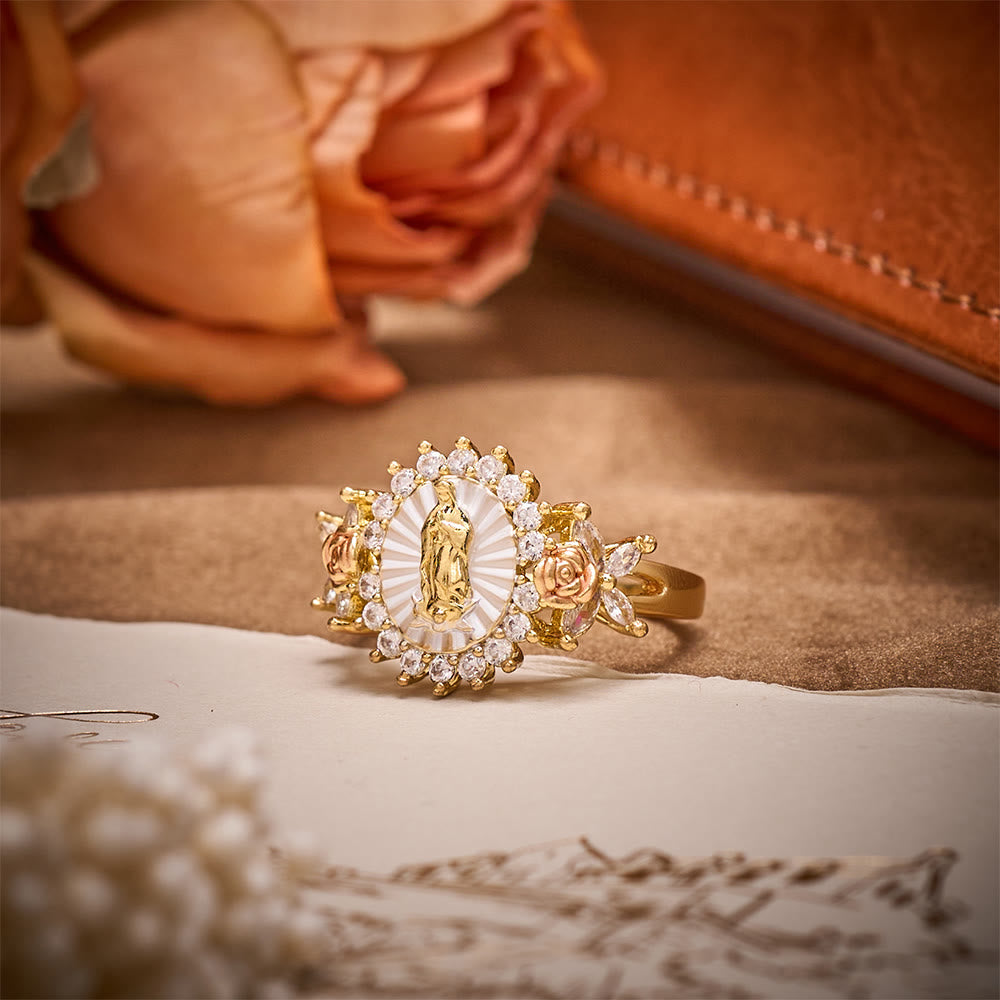 SolaceBeads Guadalupe Rose Rhinestone Ring: Sparkling Light in Bloom - image 5