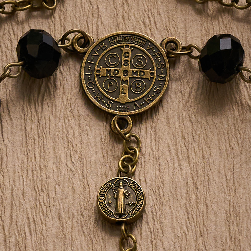 SolaceBeads St. Benedict Black Crystal Chaplet Rosary : Divine Protection &amp; Sacred Devotion - image 5