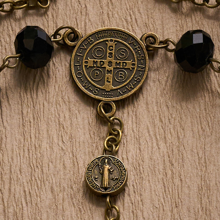 SolaceBeads St. Benedict Black Crystal Chaplet Rosary : Divine Protection &amp; Sacred Devotion - image 5