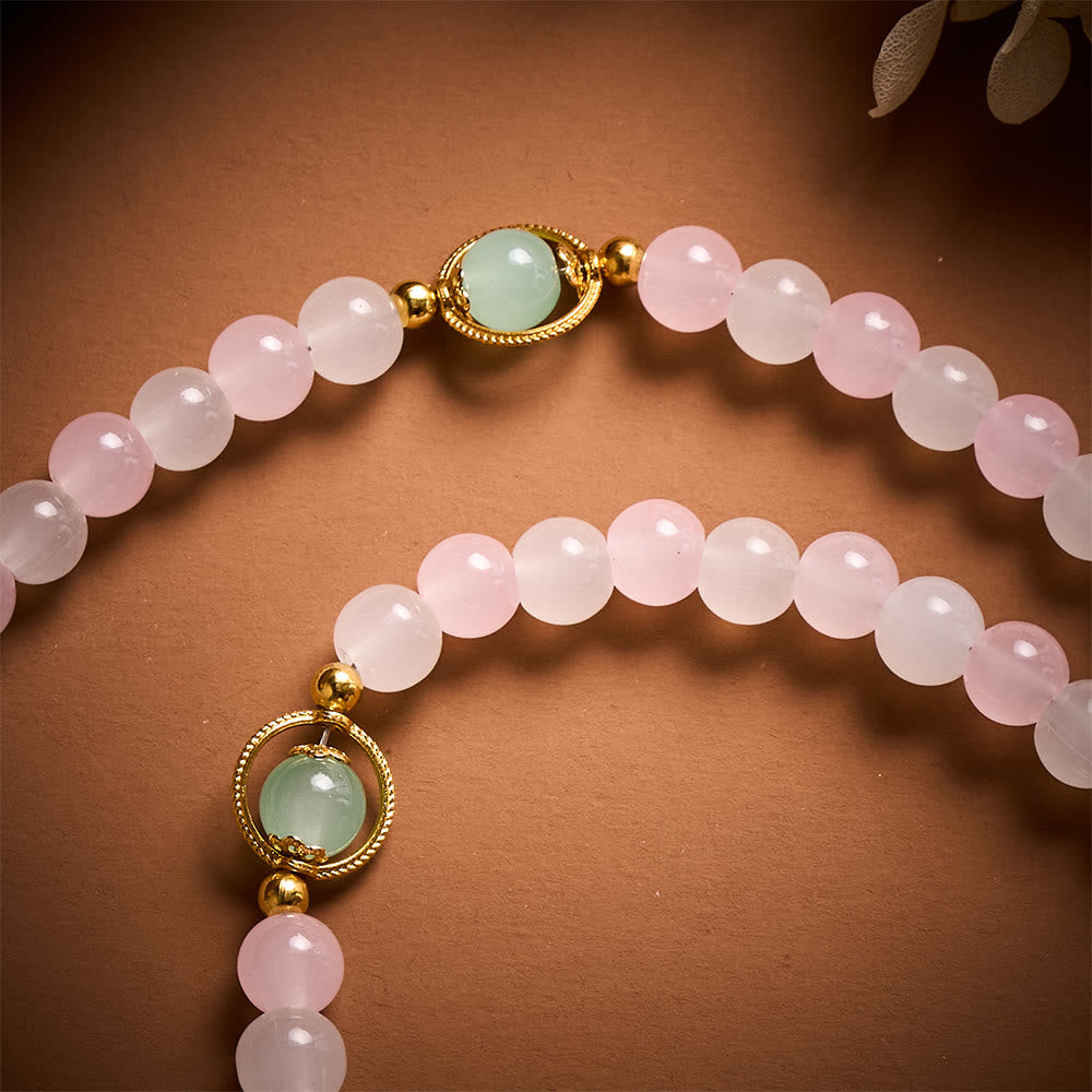 SolaceBeads Artistic Pink &amp; White Beaded Rosary: A Fusion of Colors &amp; Sacred Symbols - image 3