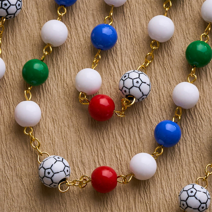 Solacebeads Colorful Sport Rosary: Faith In Every Goal - Soccer Ball Rosary With Holy Cup Accents  - image 5