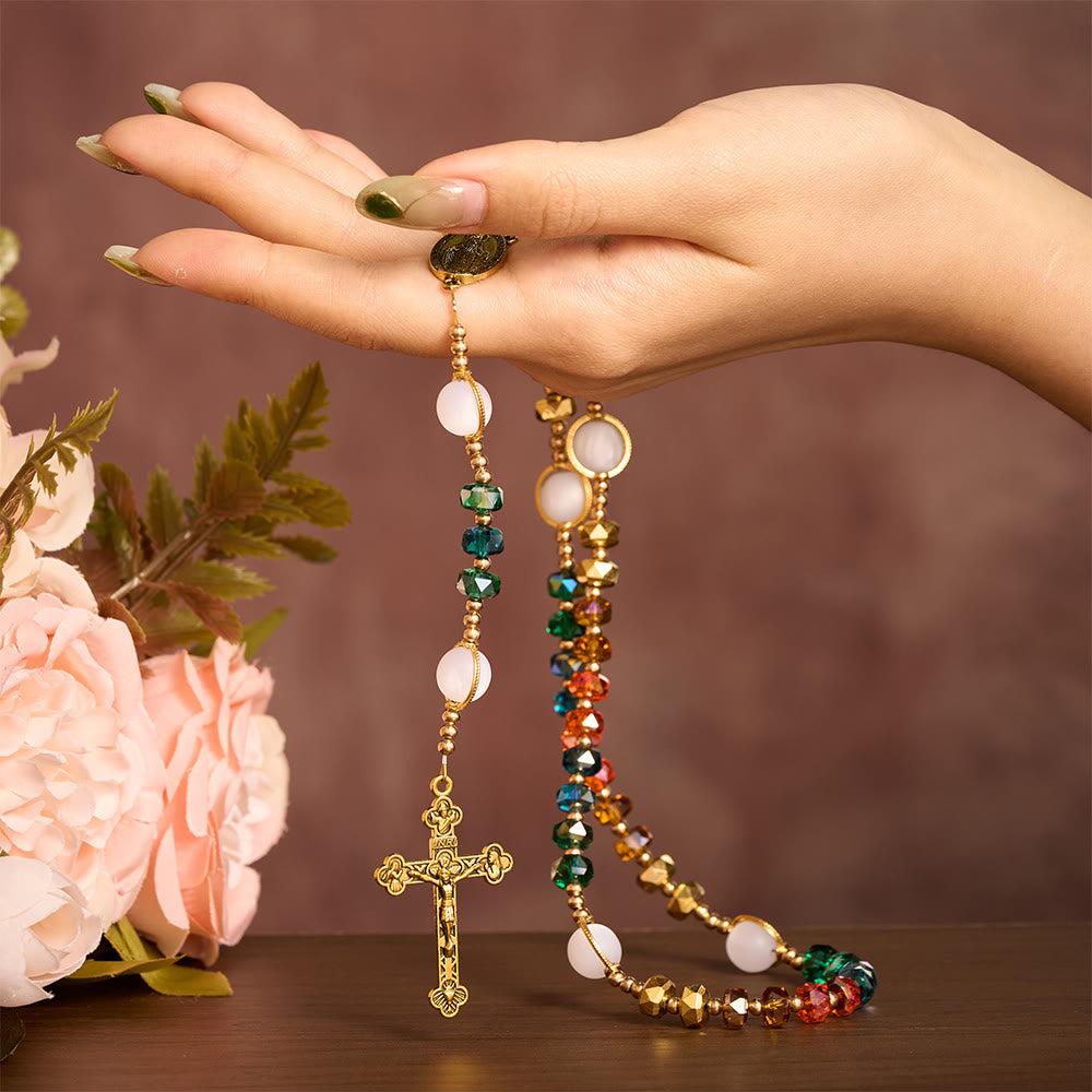 SolaceBeads Mystical Rose Tone Rosary: A Prismatic Tapestry of Grace - image 1