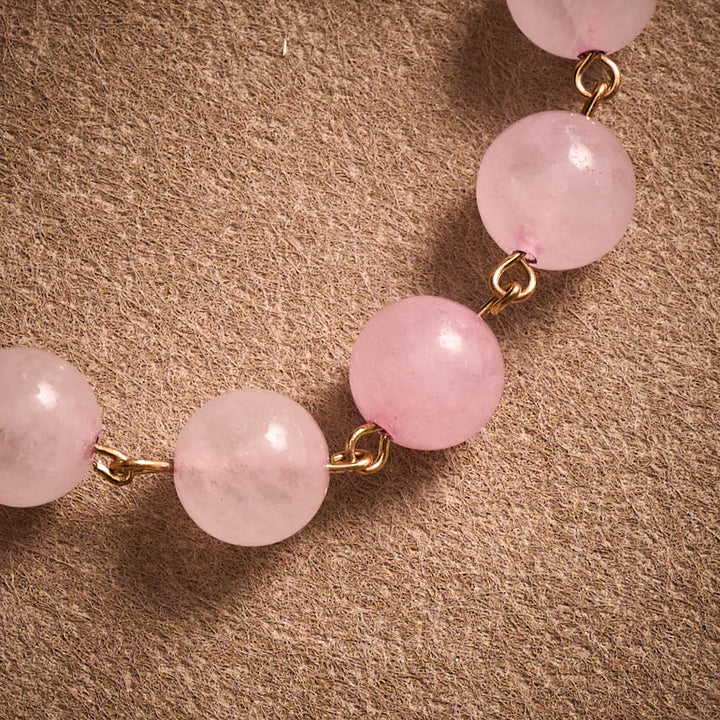 SolaceBeads Artisan Rose Quartz Pocket Rosary: Soft Pink Beads with Sacred Cross &amp; Marian Accents - image 3