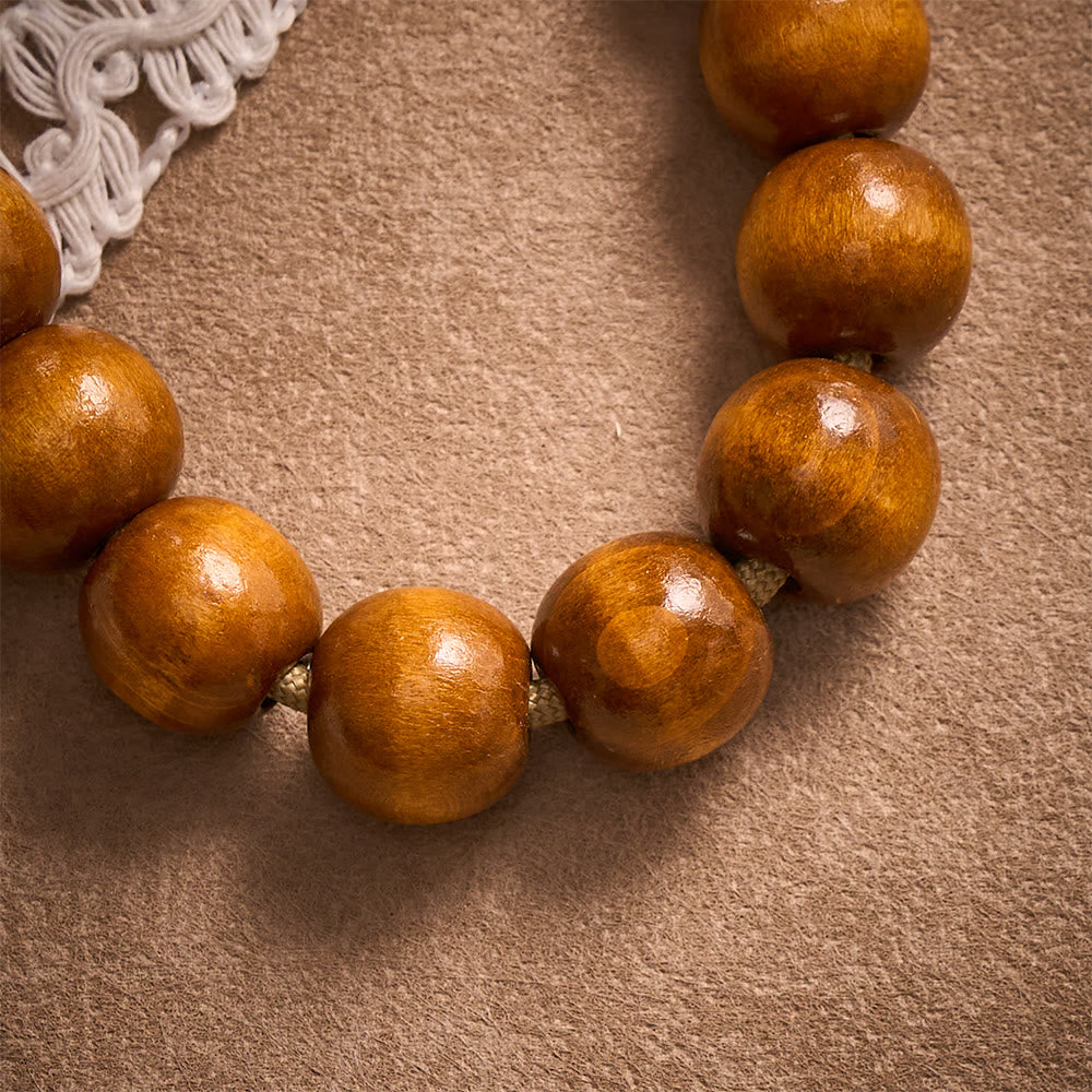 SolaceBeads Maple Wood Pocket Rosary: Sacred Sorrow - With Virgin Mary Medal &amp; Gold Crucifix - image 2