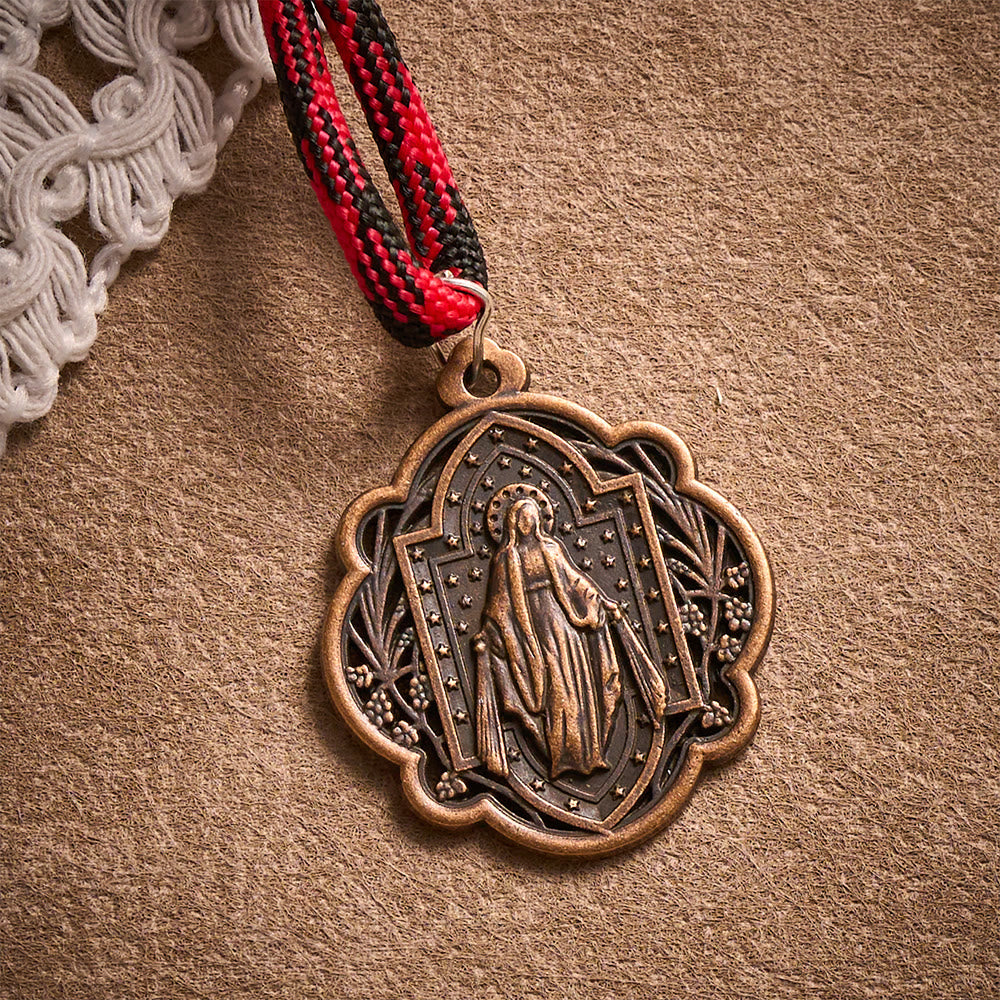 SolaceBeads Black Pocket Rosary With Miraculous Medal &amp; St. Benedict Crucifix: Antique Bronze Faith - image 4