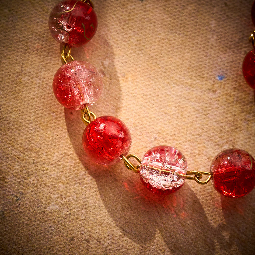 SolaceBeads Vibrant Red Glass Car Rosary: Sacred Accents for Your Daily Commute - image 3